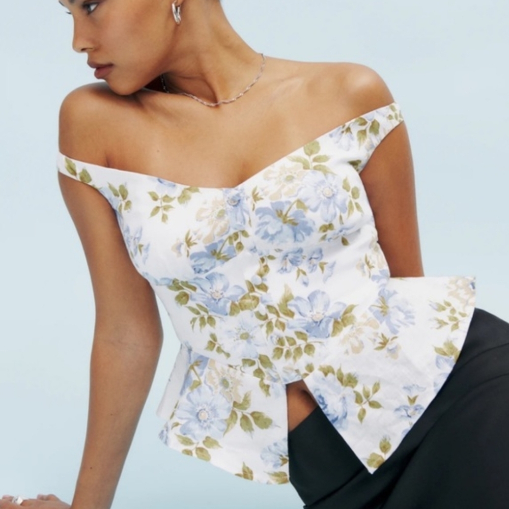 Reformation Lilly Linen Top